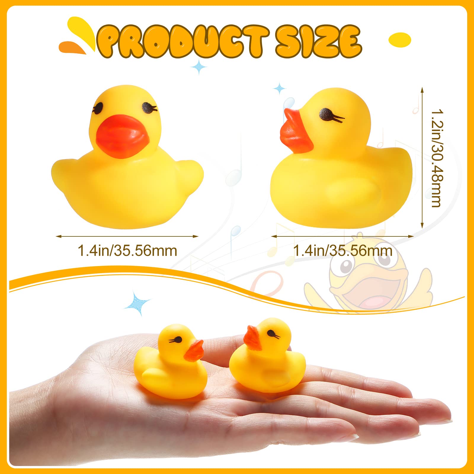 Teling tiny rubber ducks squeak softly for celebrations