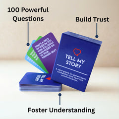Tell My Story cards close-up showing varied prompts.