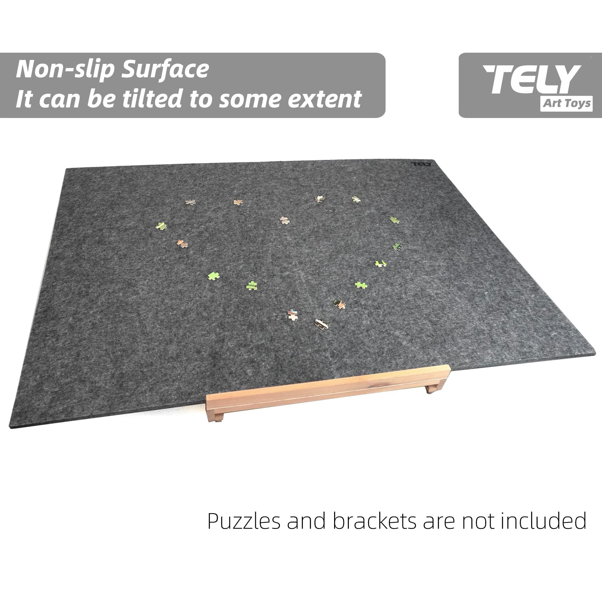 TELY puzzle board folded for compact storage after use