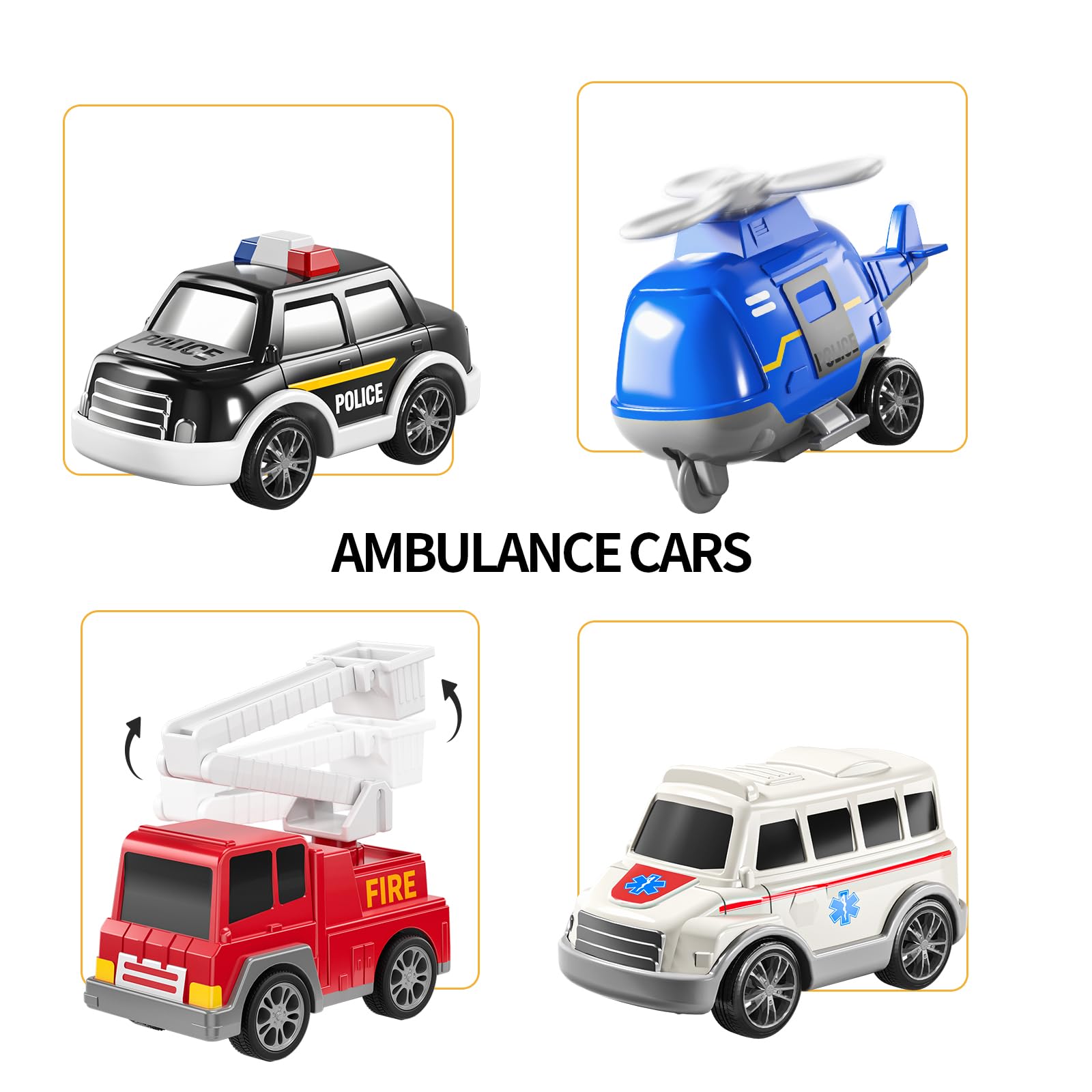 TEMI ambulance car toy brings quick-access play for caregiving narratives.