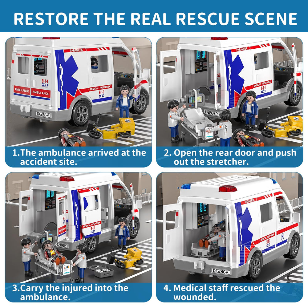 TEMI ambulance toy medical gear enhances learning through imaginative scenarios