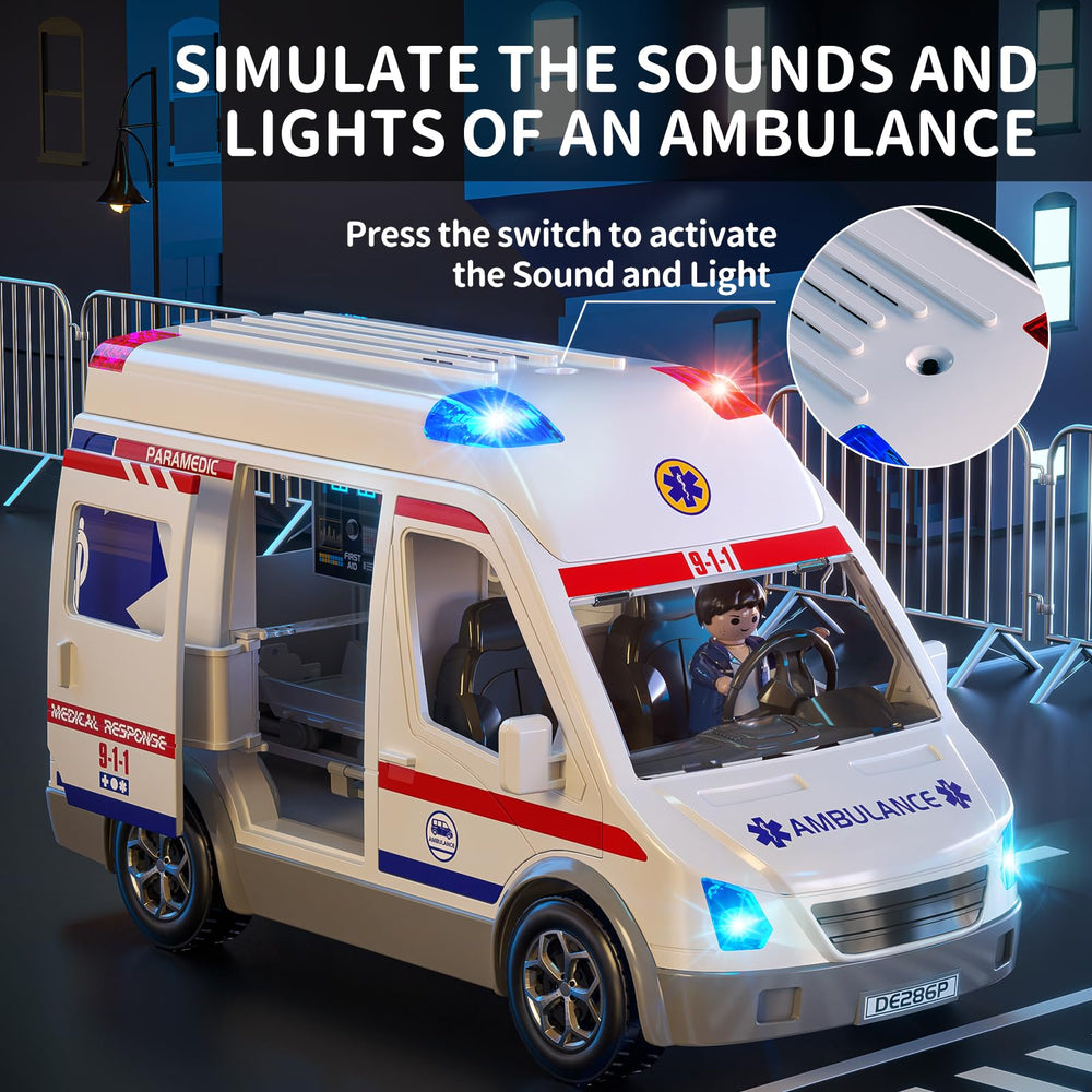 TEMI ambulance toy steering wheel for realistic driving imagination