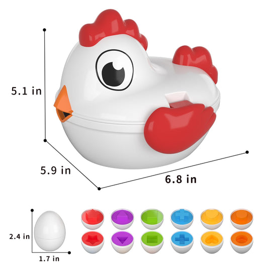 TEMI eggs click together and apart to support fine motor play.
