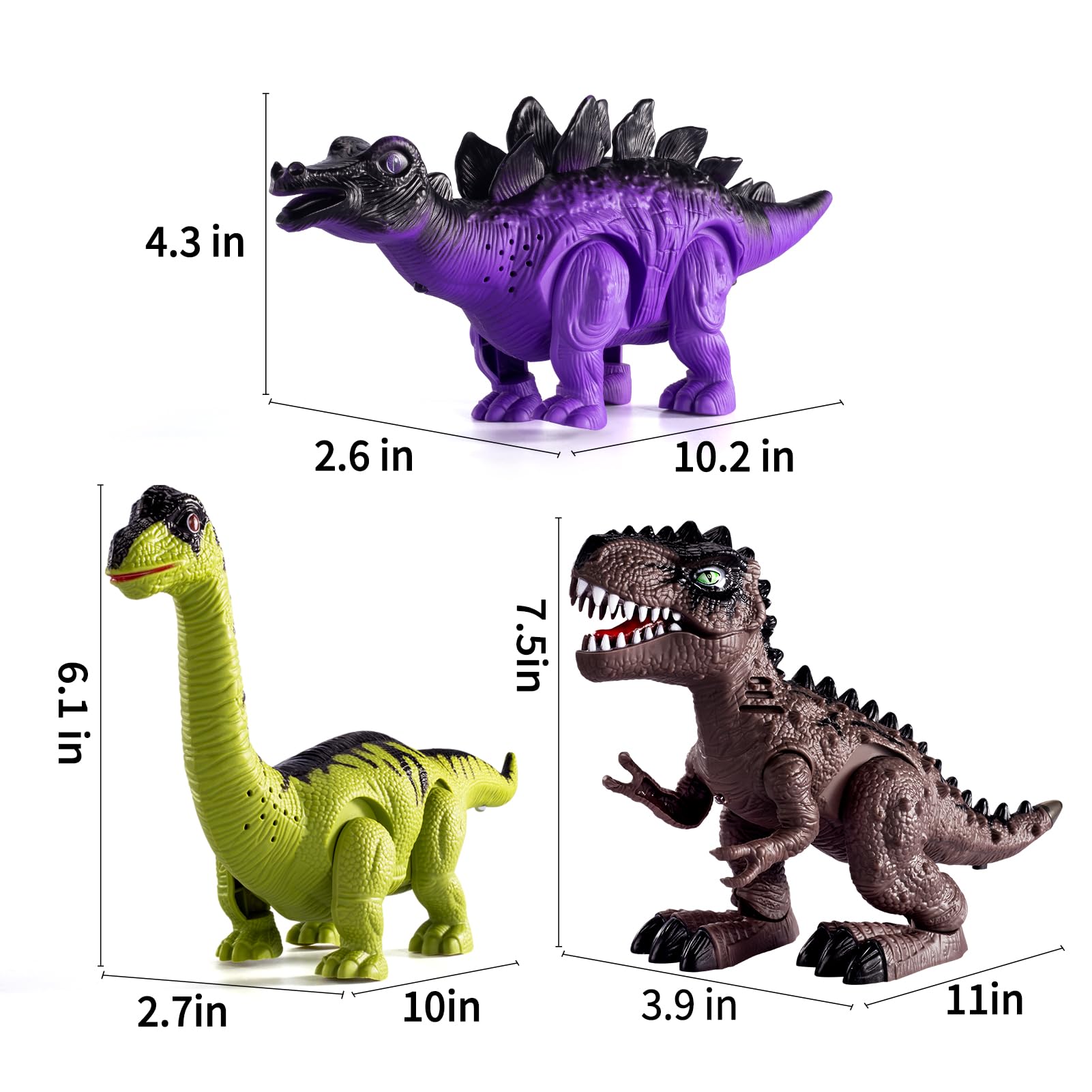 TEMI dino Brachiosaurus walking toy adds height to pretend adventures.