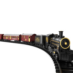 TEMI train set locomotive front view with smoke and glowing headlight for immersive play.
