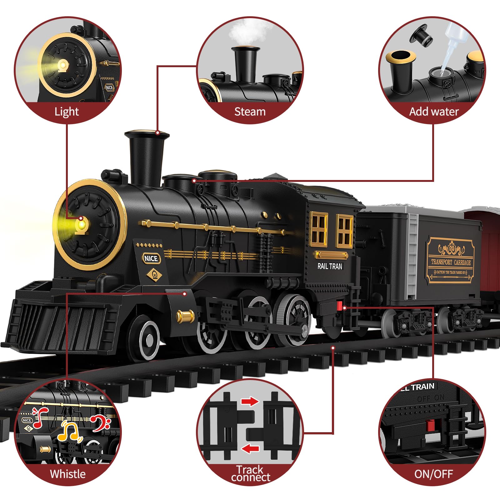 TEMI train set tracks and carriages arranged for versatile, child-led railway layouts.