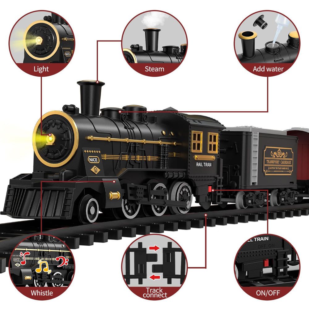 TEMI train set tracks and carriages arranged for versatile, child-led railway layouts.