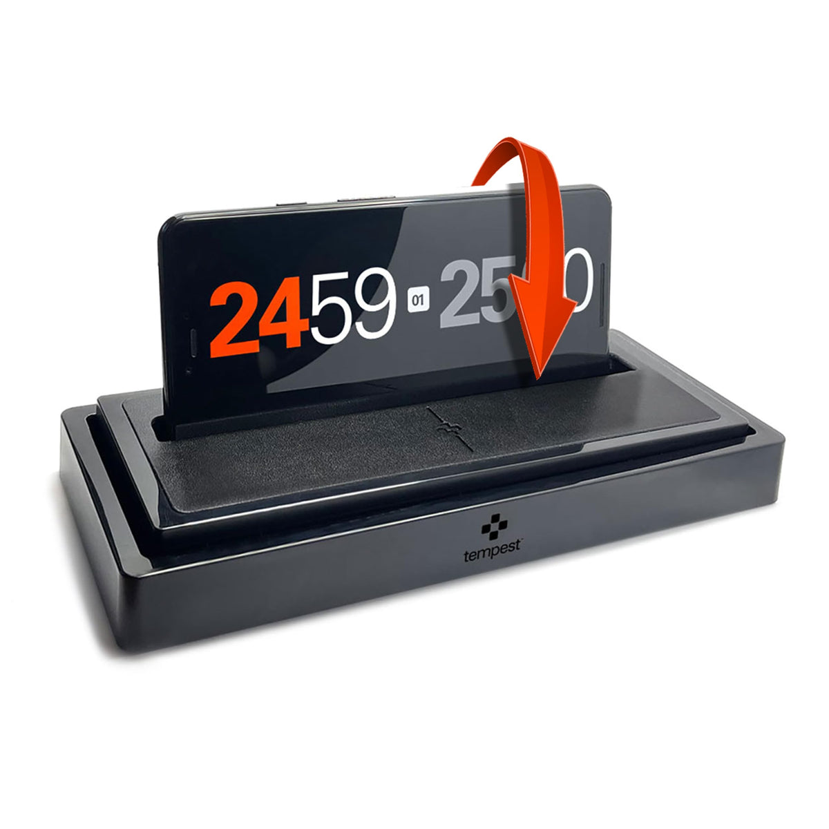 Tempest Non-Tournament Chess Clock dock display shows timing clearly for games