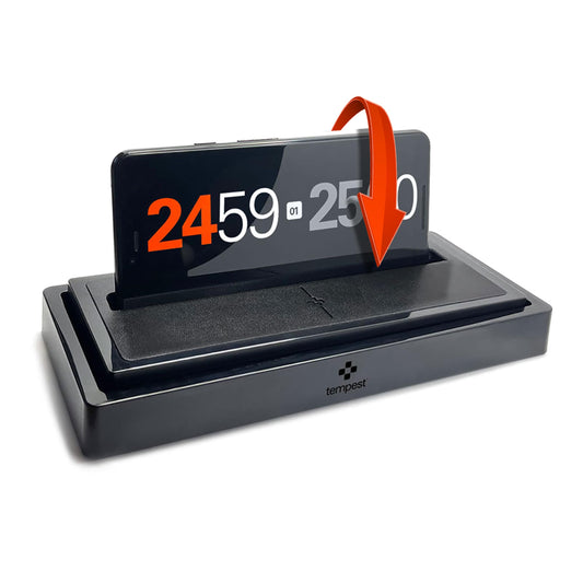 Tempest Non-Tournament Chess Clock dock display shows timing clearly for games