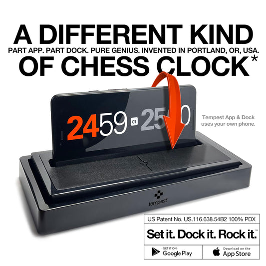 Tempest clock rocker base provides stability during fast moves