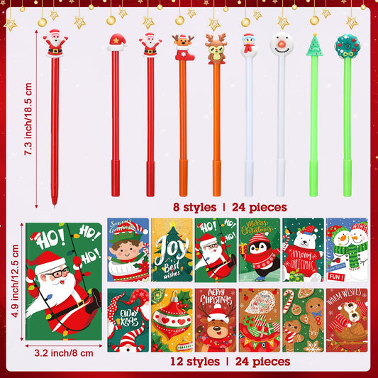Tenceur Christmas ballpoint pen pack with colorful inks for effortless writing