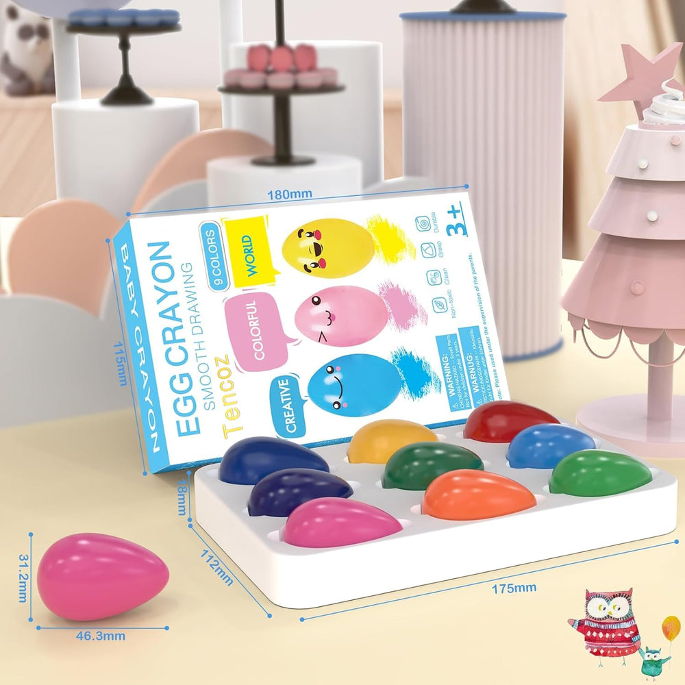 Tencoz drop-resistant egg crayons stay intact during playful drawing.