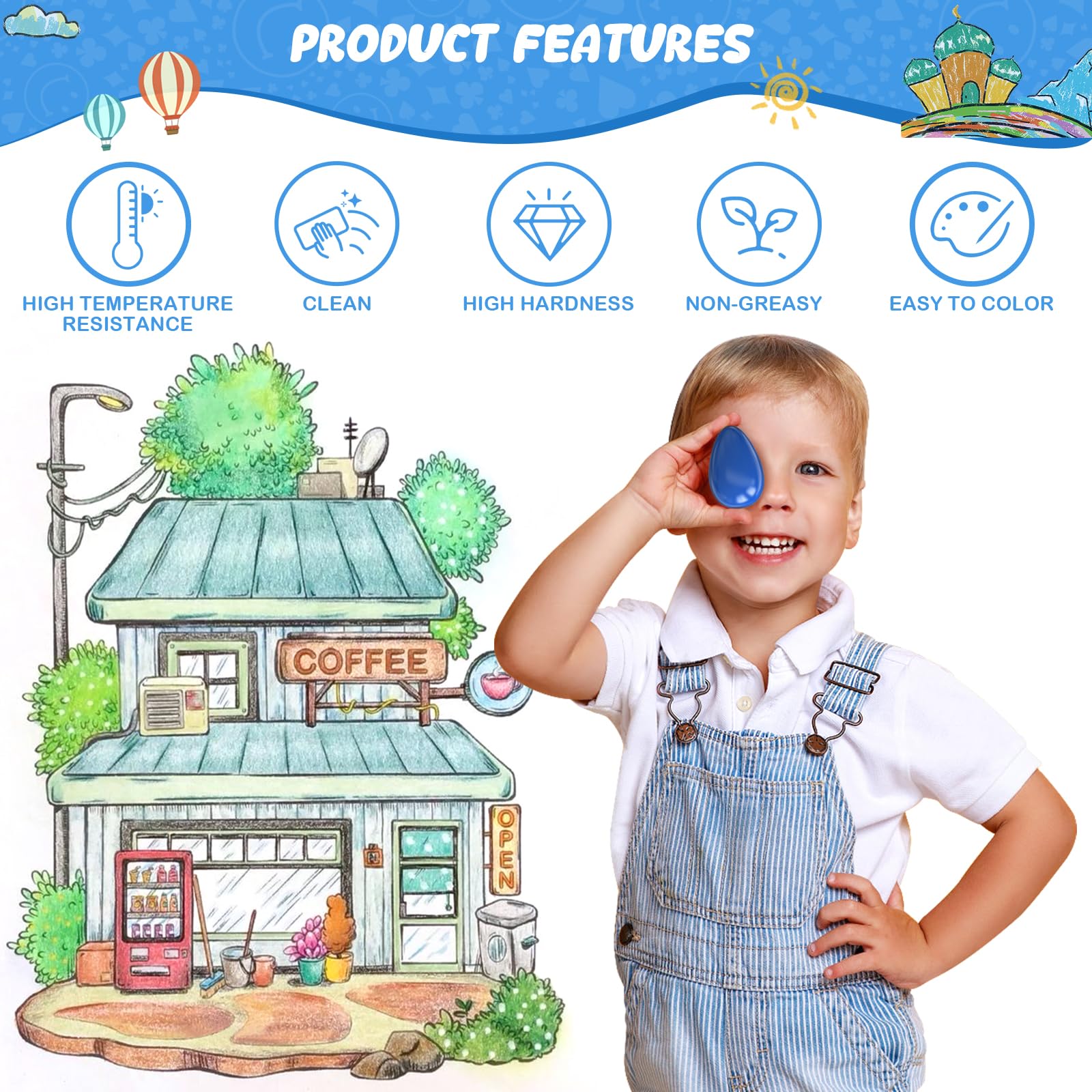 Tencoz ergonomic design supports small hands during drawing.