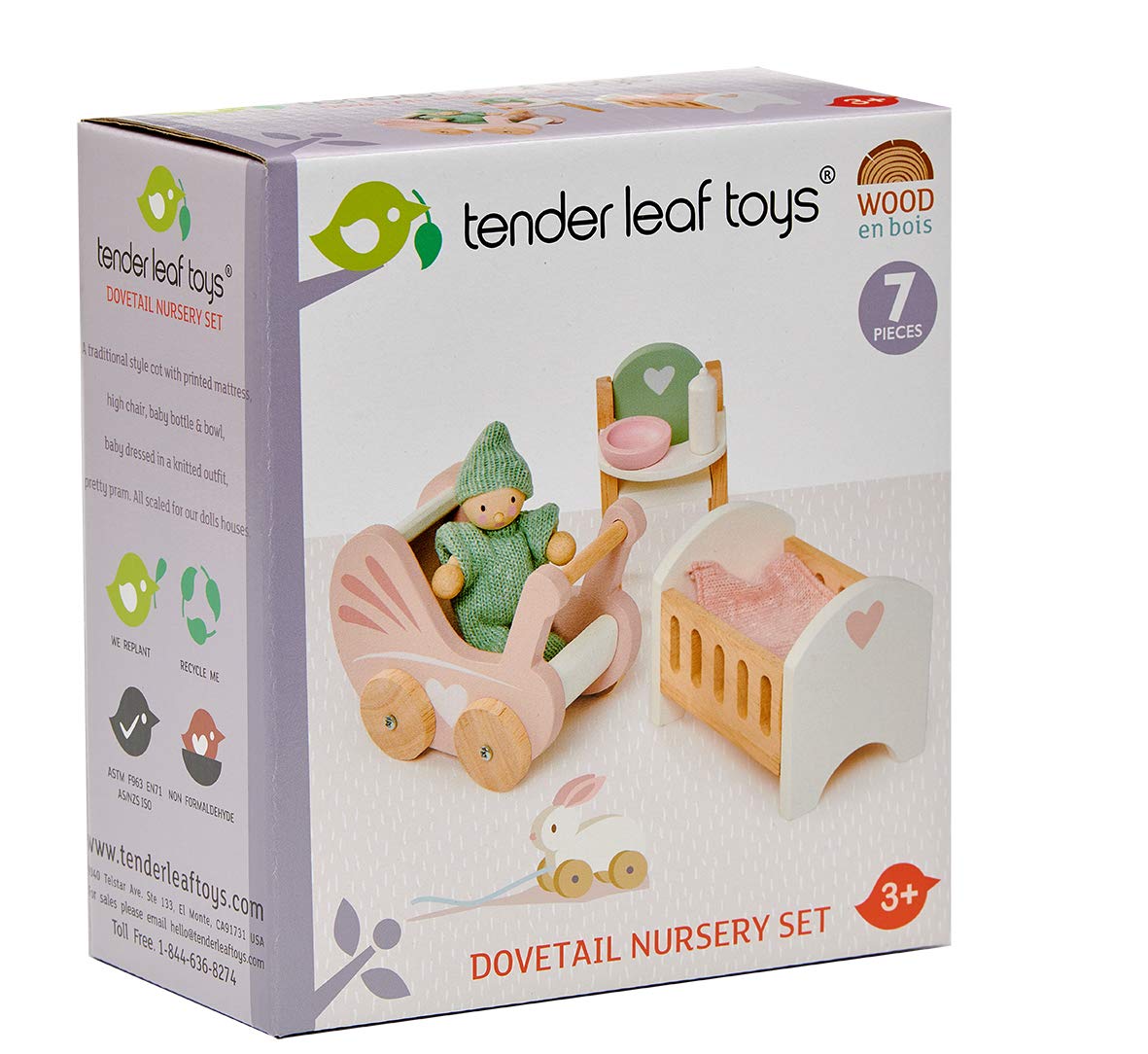 Tender Leaf Toys dollhouse baby bottle for nurturing pretend feeding.