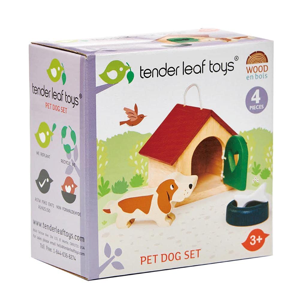 Tender Leaf Toys pet dog figures add playful realism to imaginative dollhouse scenes.