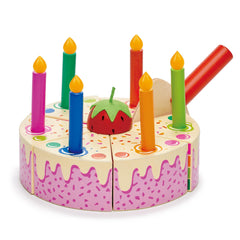 Tender Leaf Toys Rainbow Cake candles on top inspire festive role-play moments.
