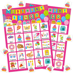 TENDFINE pink birthday bingo cards for 24 players, ideal party activity