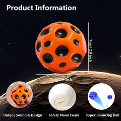 Tendry Moon Ball on wood floor demonstrates strong bounce potential.