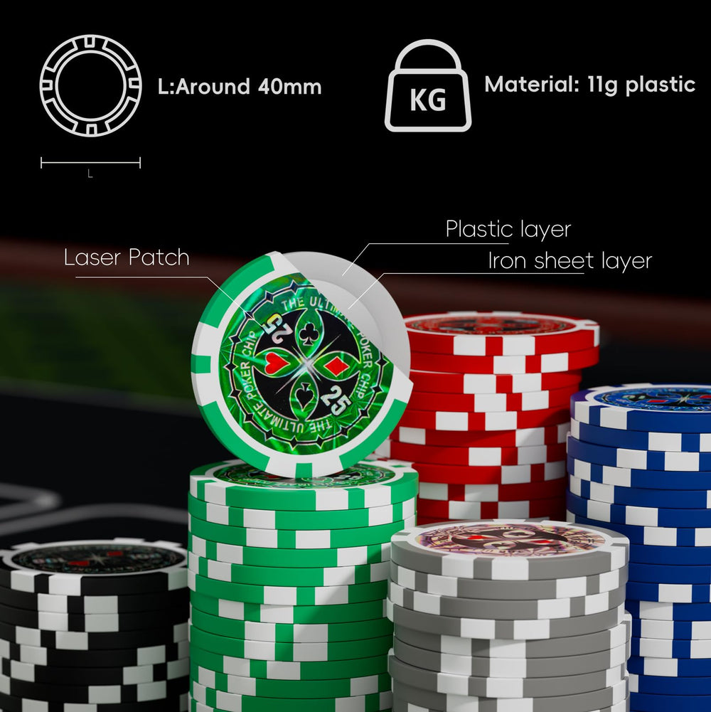 Travel-friendly kit ready for parties, poker nights, and casual family tournaments.