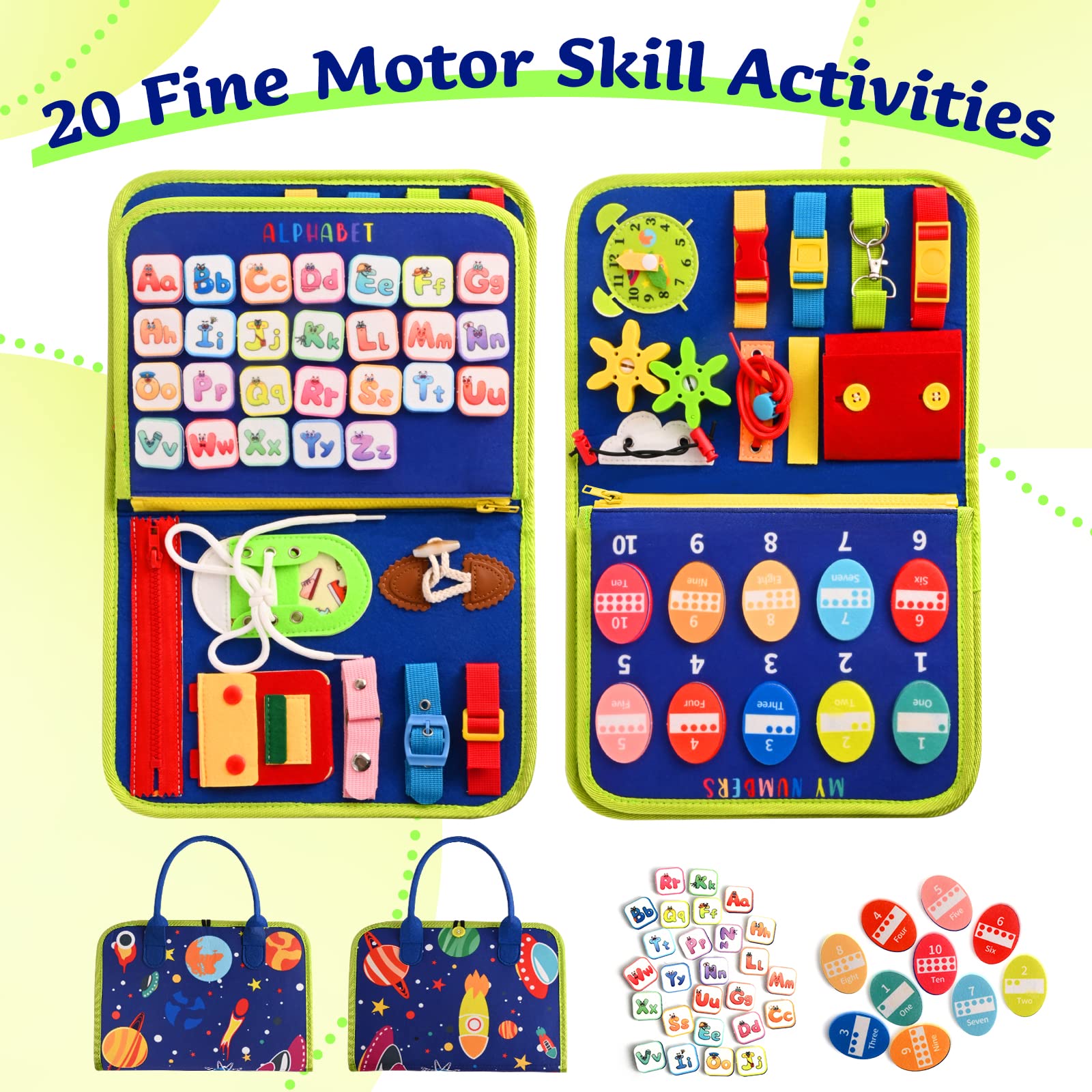 TenFans Busy Board felt figures provide tactile sensory play for toddlers