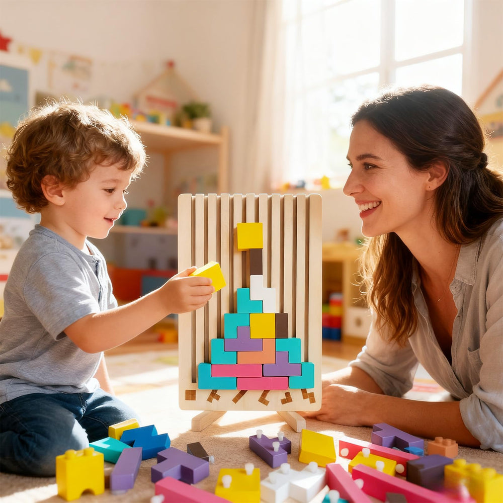 Tengantongda 3D Russian block puzzle enhances color and shape recognition
