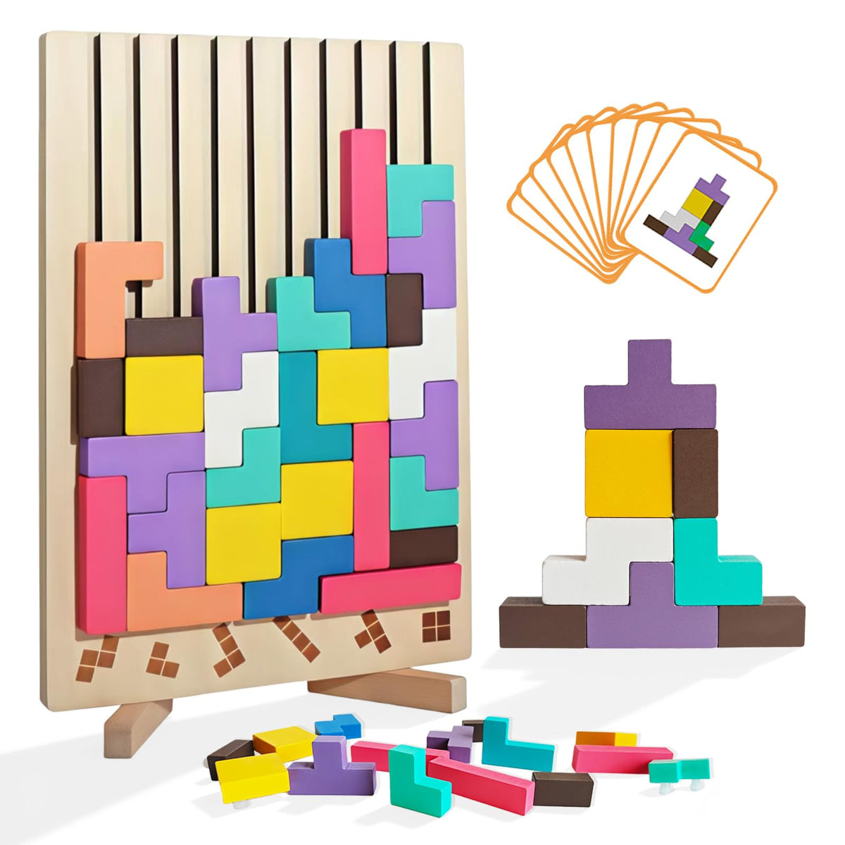 Tengantongda wooden stacking puzzle boosts spatial awareness during independent play
