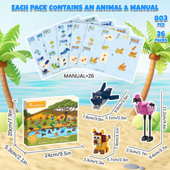 Tenhorses animal building blocks in individual packaging for easy party distribution