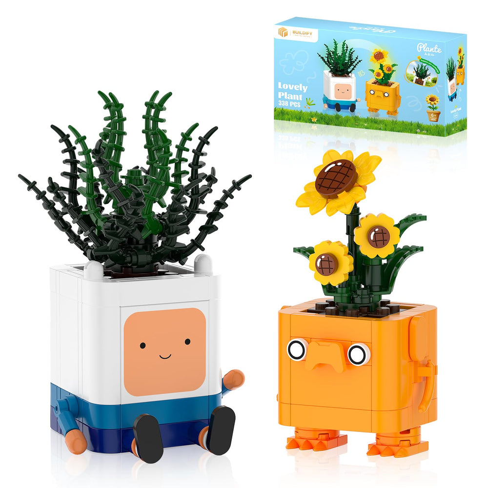 Tenhorses Happy Plants duo figures create a calm desk focal point for focus.