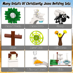 Tenhorses Jesus building blocks dove shot highlighting peace-themed design for gift-ready decor.