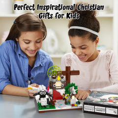 Tenhorses Jesus building blocks sheep detail ideal for family-friendly religious crafts.