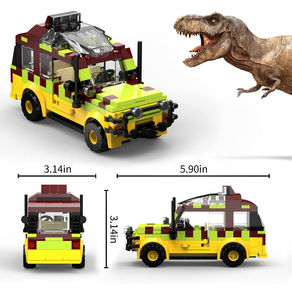 Tenhorses Jurassic Car Building Set with instruction sheet for guided assembly.