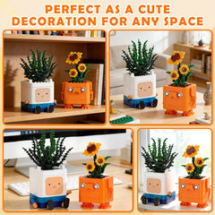 Tenhorses sunflower-crowned plant figure brightens shelves and inspires cheerful workspace vibes.