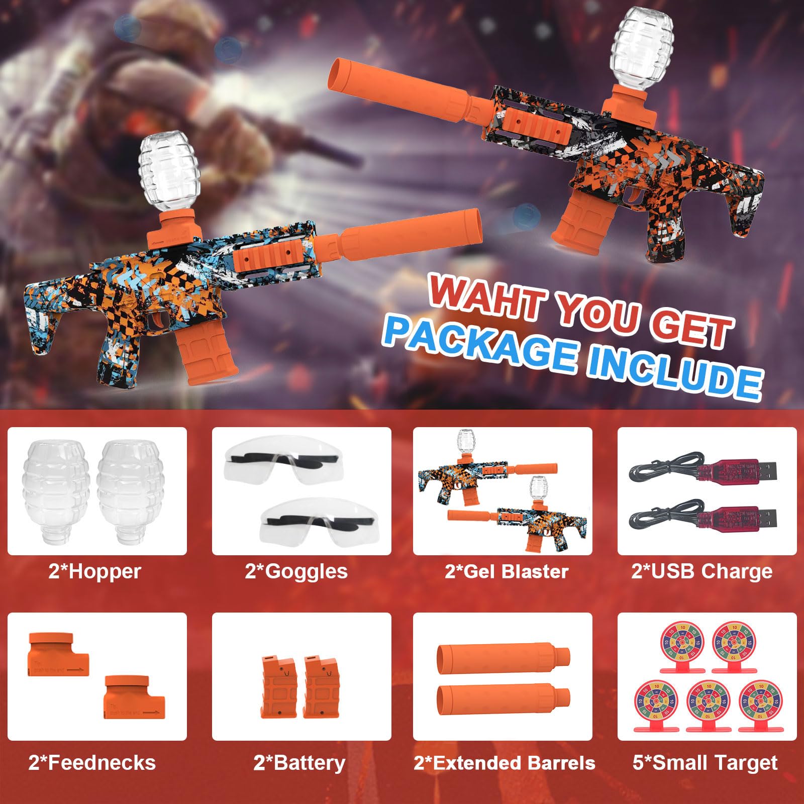 Tentam gel ball blaster hopper close-up showing reusable ammo system.
