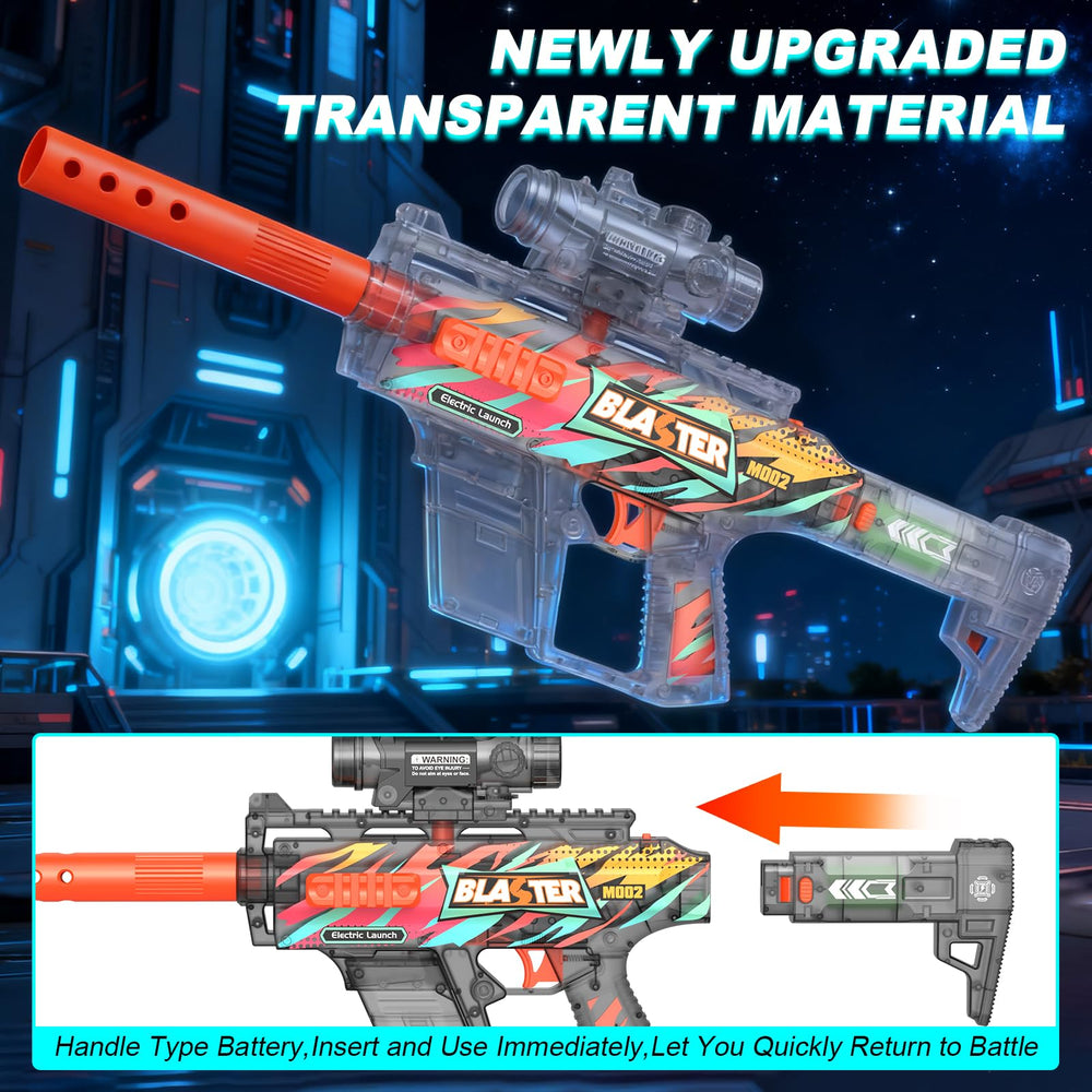 Tentam Gel Ball Blaster mounted tactical rails for accessory setup.