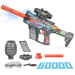 Tentam Gel Ball Blaster Transparent front view highlights internal mechanics for science-inspired action.