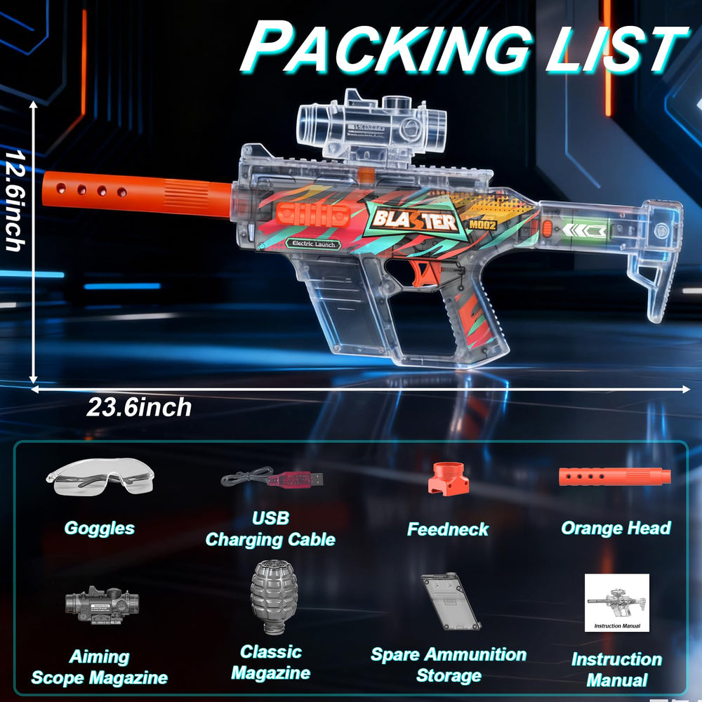 Tentam Gel Ball Blaster transparent telescope magazine shows compact, agile loading.
