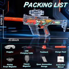 Tentam Gel Ball Blaster transparent telescope magazine shows compact, agile loading.