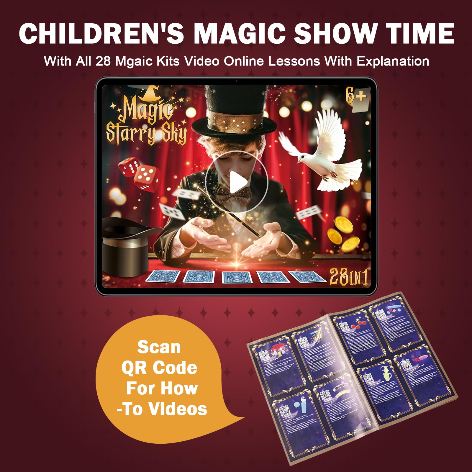 Tentam Magic Kit 24 trick cards inspire varied routines and learning.