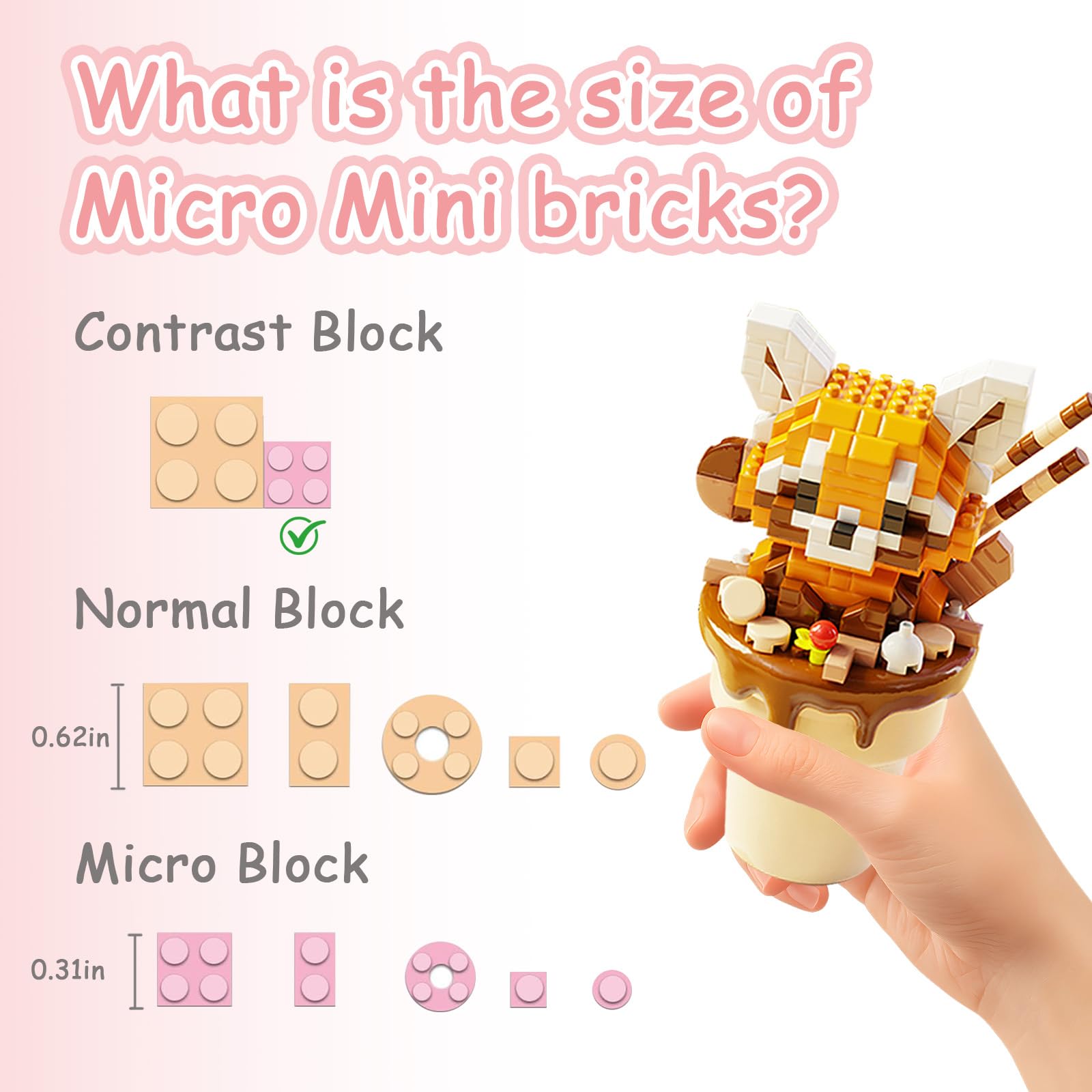 TENYEAH fox building blocks, micro bricks set for creative play and skill building
