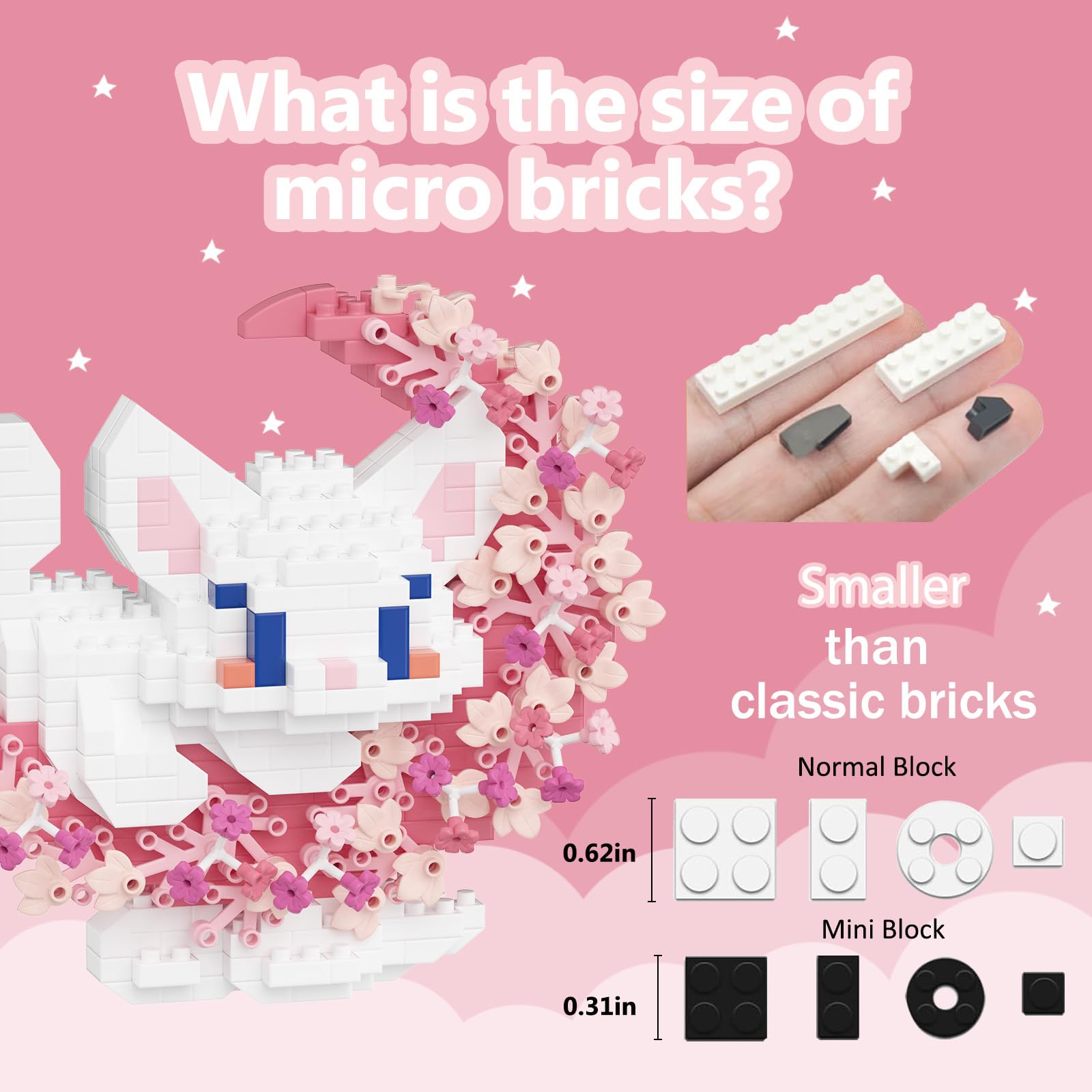 TENYEAH nano brick set with clear instructions and extra bricks.