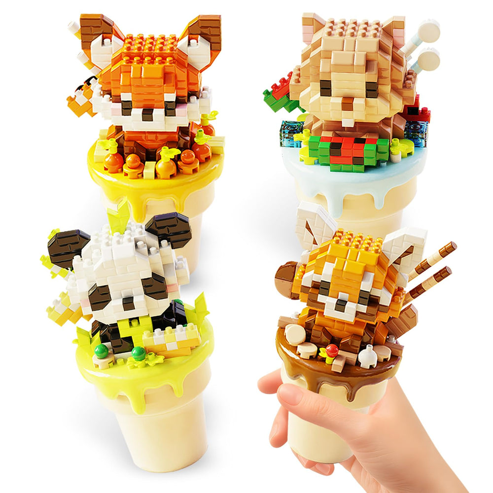 TENYEAH panda with ice cream cup base, charming desk ornament for playful decor