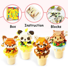 TENYEAH raccoon with ice cream cup base, cute desktop figure for imagination and rewards
