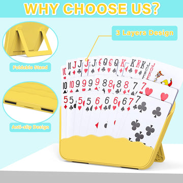 Tenyond card holder 2-pack non-slip base keeps play steady on any surface.