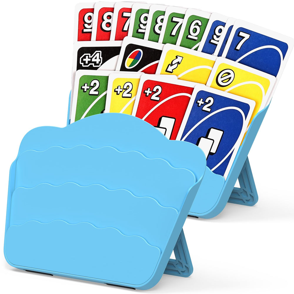 Tenyond card holder with foldable stand ready for travel and play.