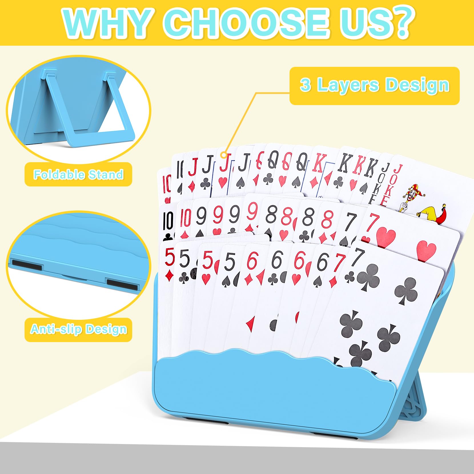 Tenyond travel-friendly card holder fits in bags for portable game nights.