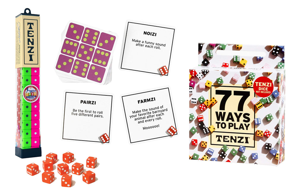 TENZI 77 Ways card set shown for endless play options