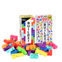TENZI BUILDZI Tower Card flip illustrates fast-paced family play and quick decisions