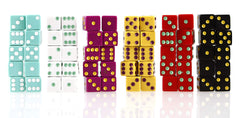 Close-up of TENZI dice rolling action to boost reaction speed.