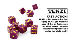TENZI Party Pack instruction card outlines nine play options.