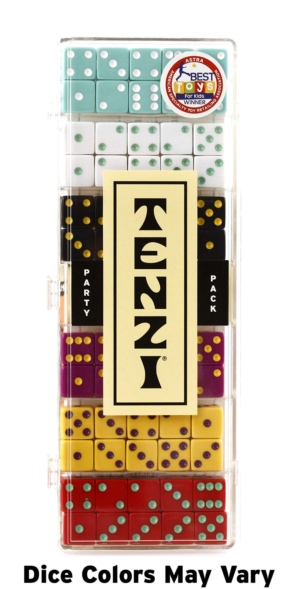 TENZI Party Pack packaging highlights compact, travel-friendly design.